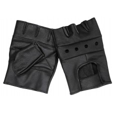 Перчатки кожаные без пальцев "Deluxe" черные